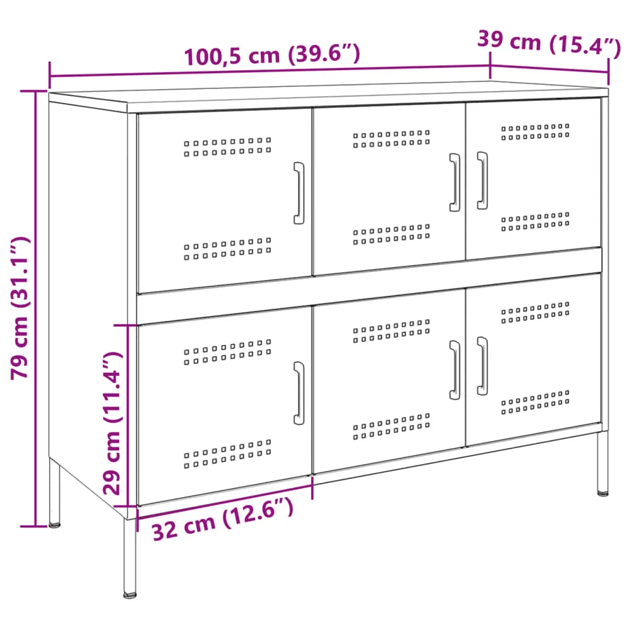 Buffet rose 100,5x39x79 cm acier - 14