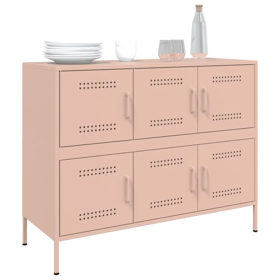 Buffet rose 100,5x39x79 cm acier - 4