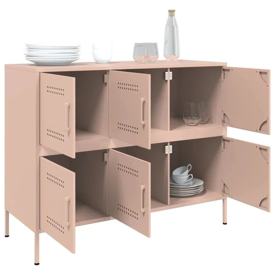 Buffet rose 100,5x39x79 cm acier - 5