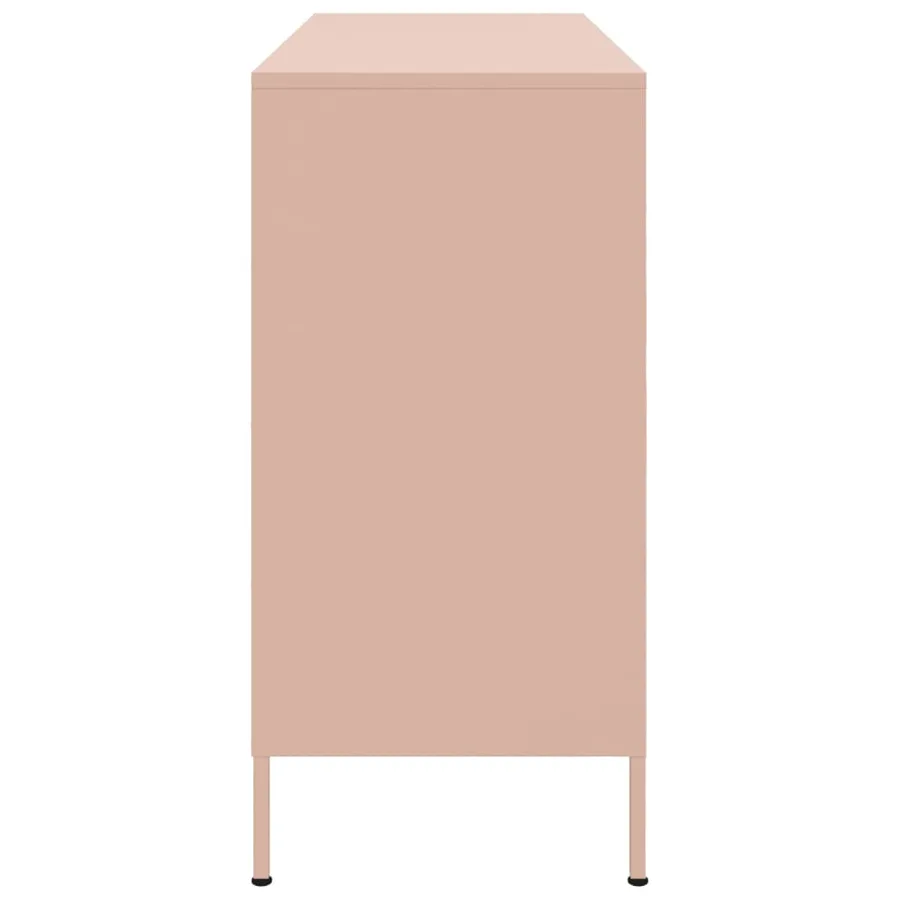 Buffet rose 100,5x39x79 cm acier - 7