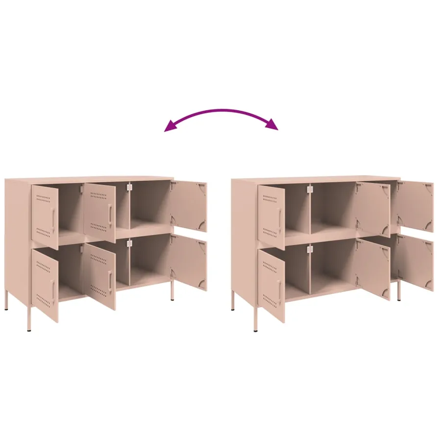 Buffet rose 100,5x39x79 cm acier - 9