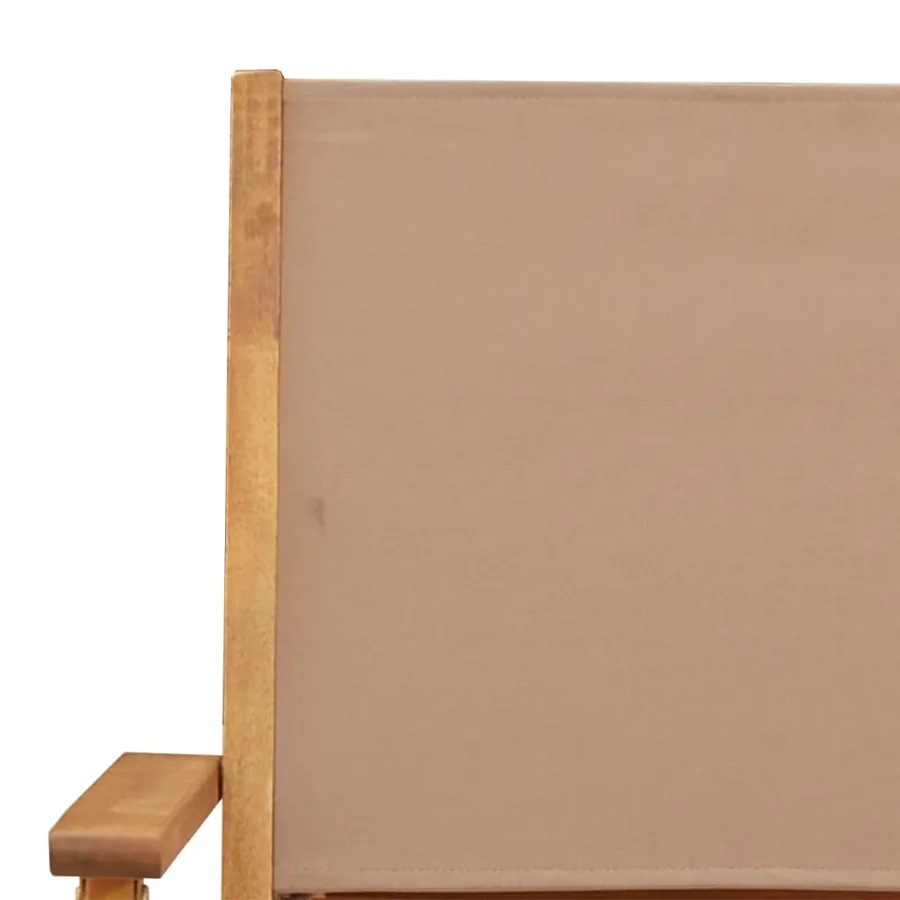 Chaises de jardin pliantes lot de 8 taupe tissu et bois massif - 9
