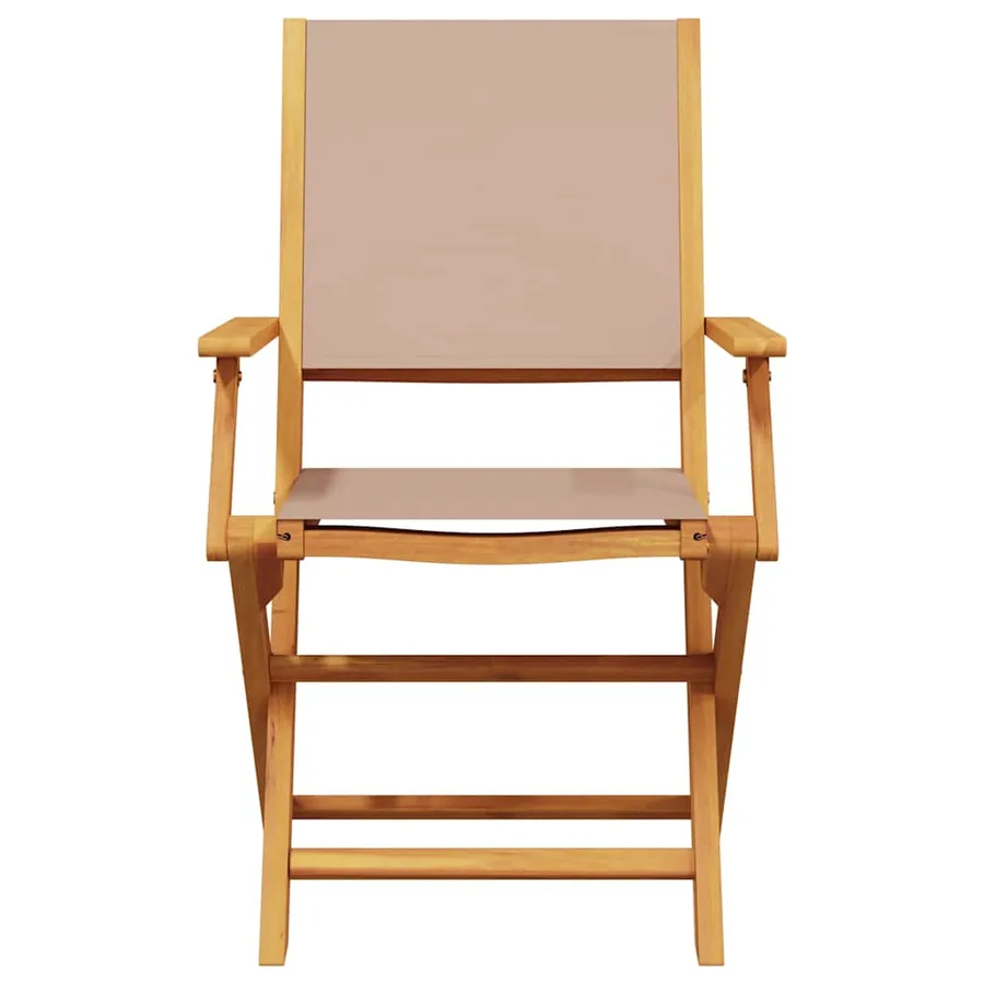 Ensemble de bistro 3 pcs taupe tissu et bois massif - 6