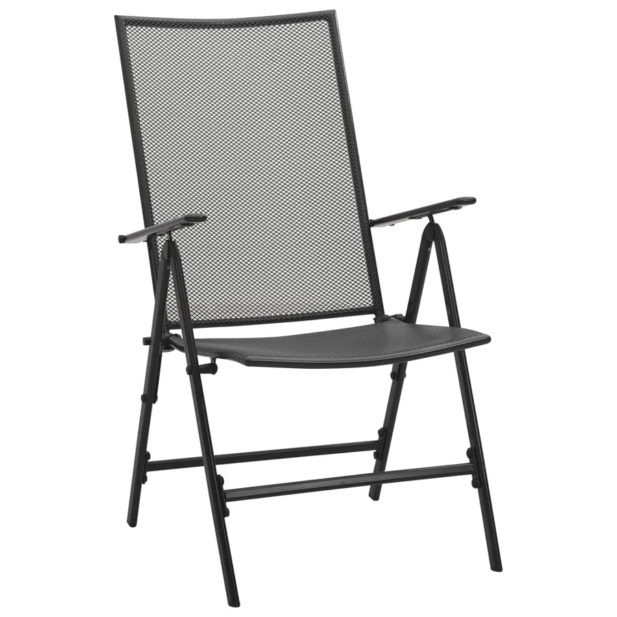 Ensemble de chaises de jardin inclinables 5 pcs anthracite - 4