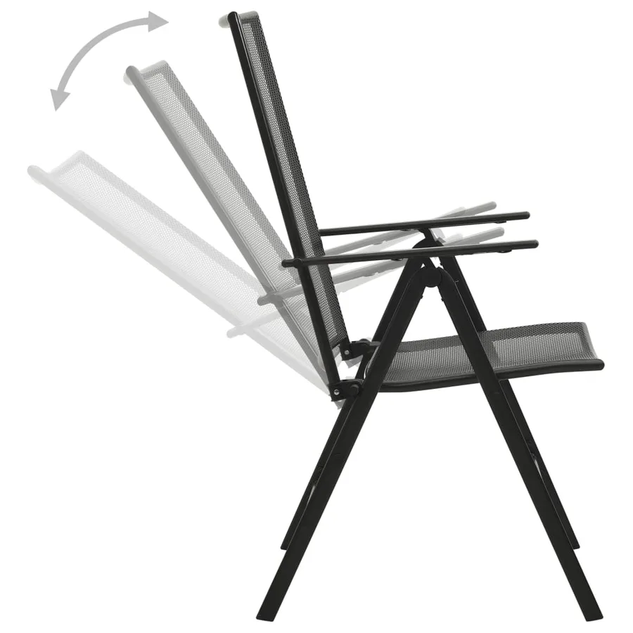 Ensemble de chaises de jardin inclinables 5 pcs anthracite - 7