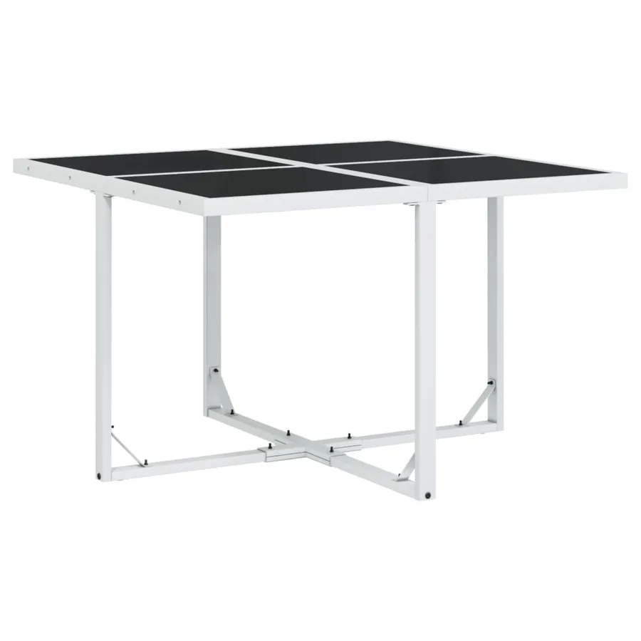 Ensemble à manger de jardin avec coussins 9 pcs blanc textilène - 3