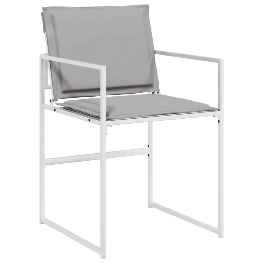 Ensemble à manger de jardin avec coussins 9 pcs blanc textilène - 4