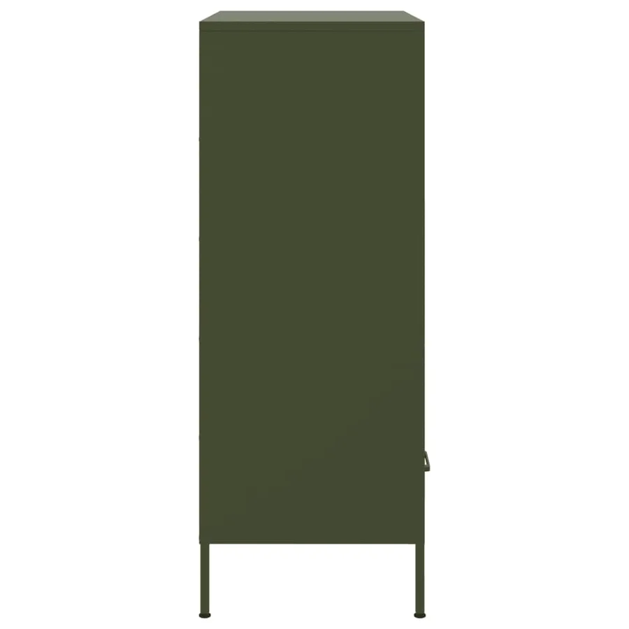 Buffet haut vert olive 68x39x101,5 cm acier - 7