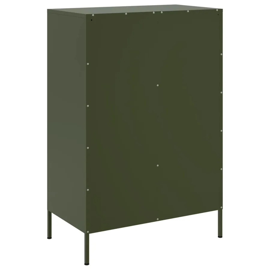 Buffet haut vert olive 68x39x101,5 cm acier - 8