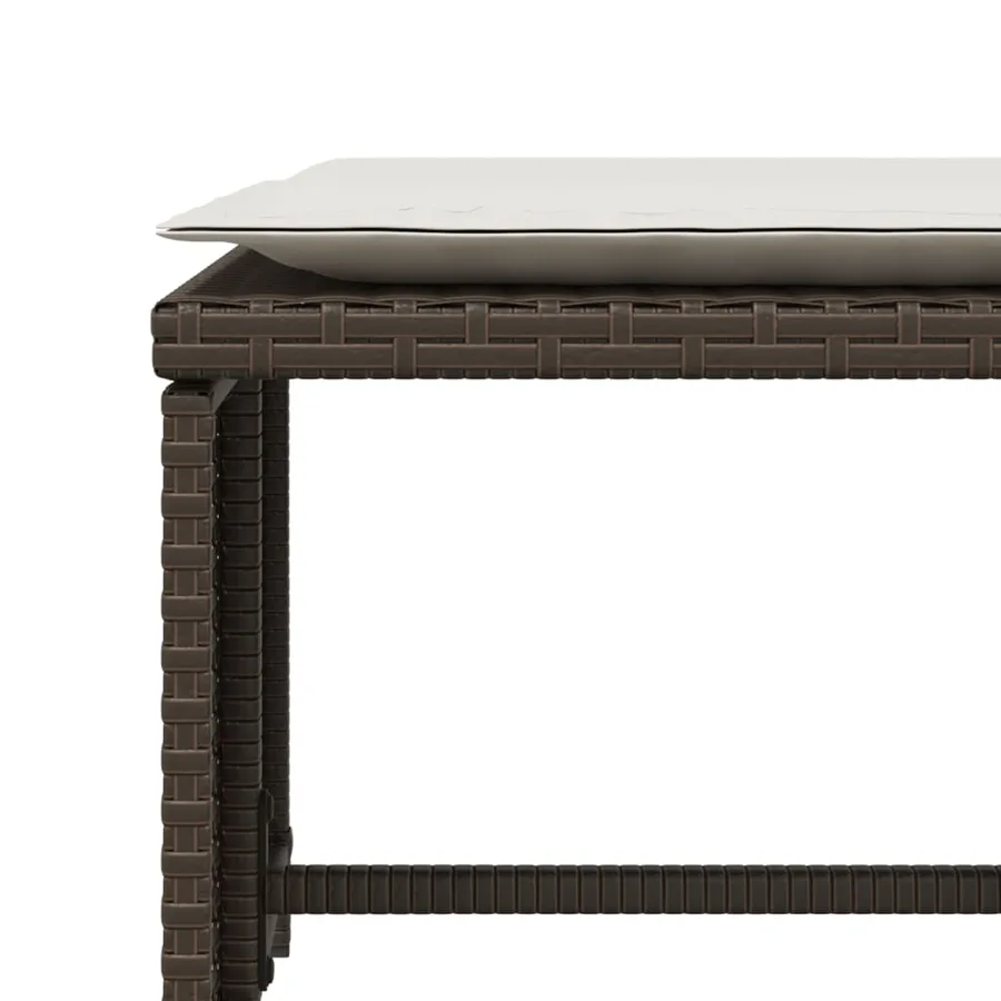 Chaise de jardin avec tabouret marron résine tressée - 10