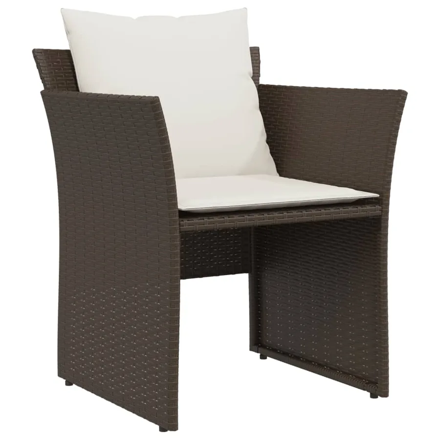 Chaise de jardin avec tabouret marron résine tressée - 4