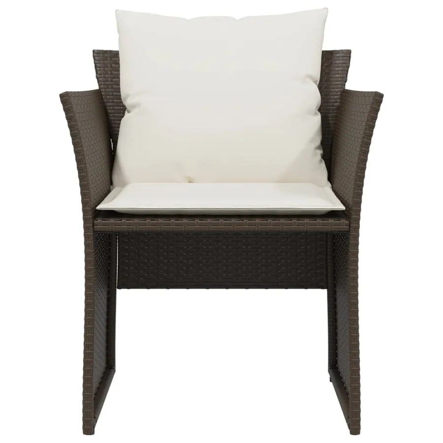 Chaise de jardin avec tabouret marron résine tressée - 5
