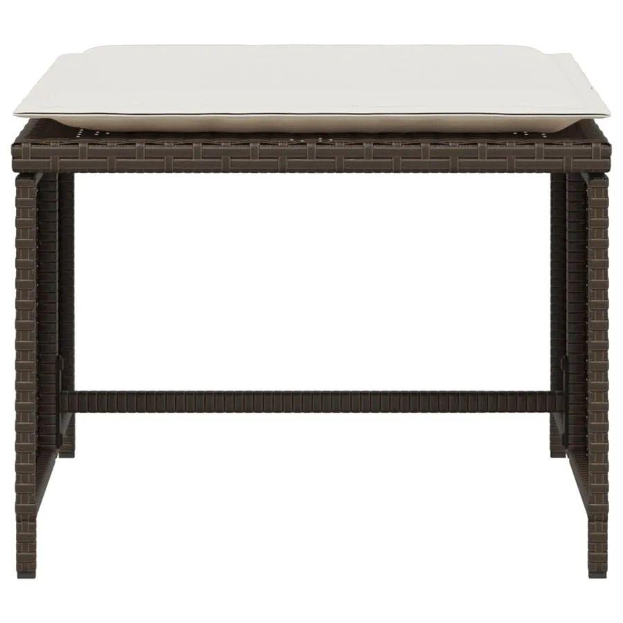 Chaise de jardin avec tabouret marron résine tressée - 7