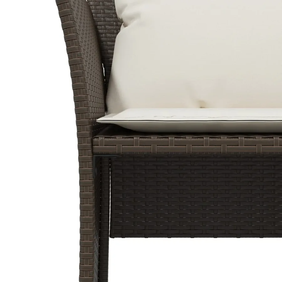Chaise de jardin avec tabouret marron résine tressée - 9