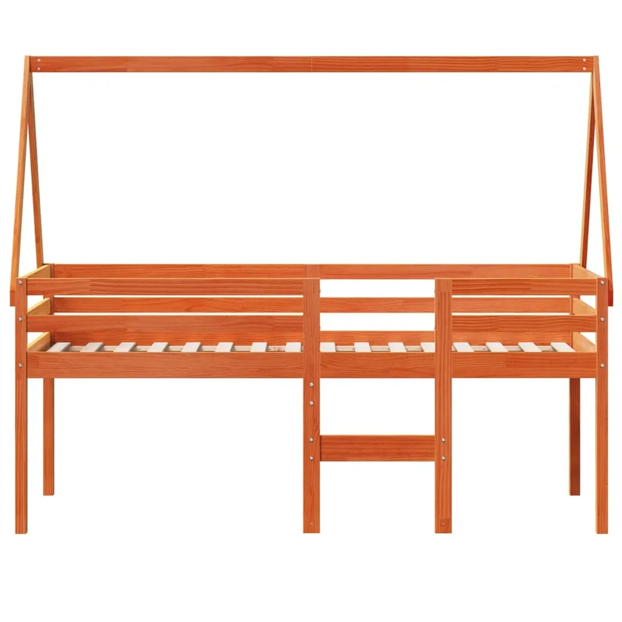 Lit haut sans matelas cire marron 80x200 cm bois de pin massif - 4