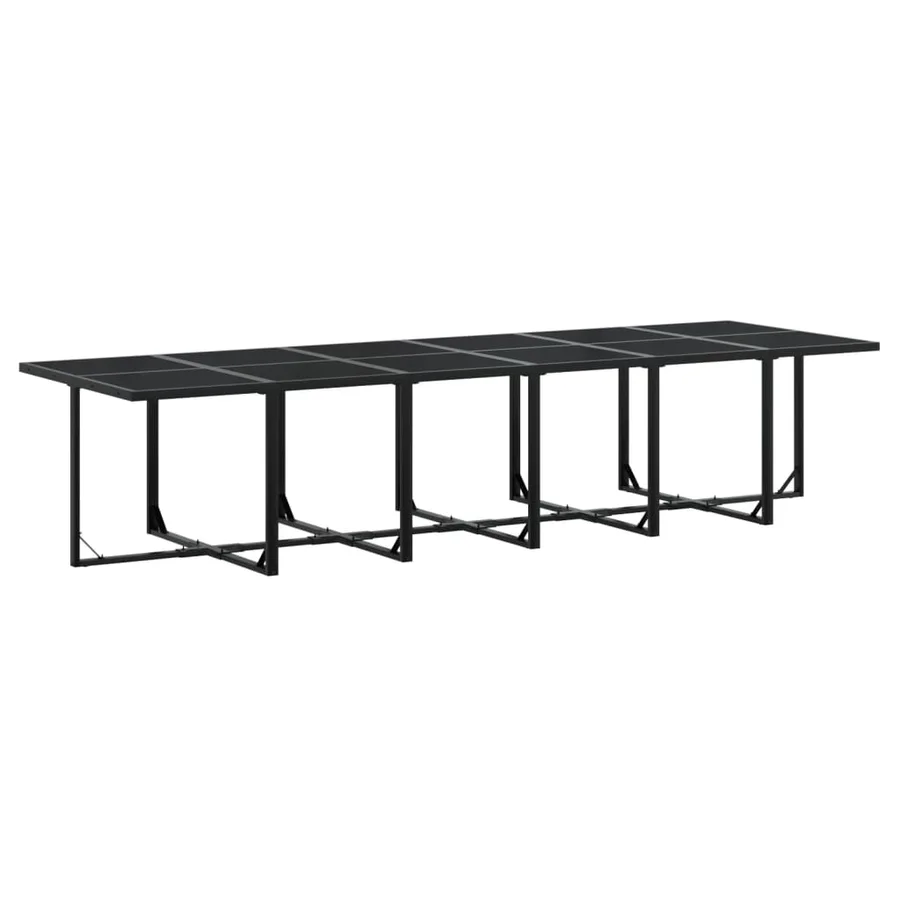 Ensemble à manger de jardin 17 pcs coussins noir résine tressée - 5