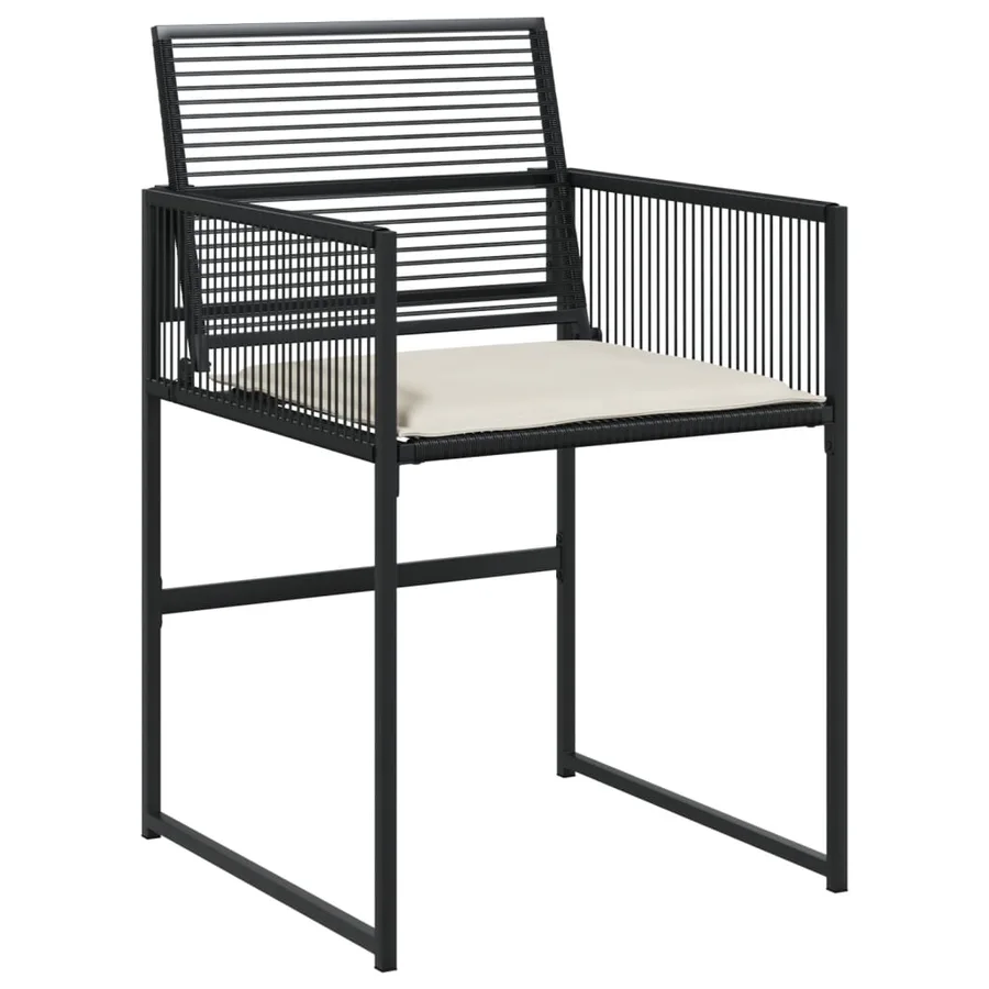Ensemble à manger de jardin 17 pcs coussins noir résine tressée - 6
