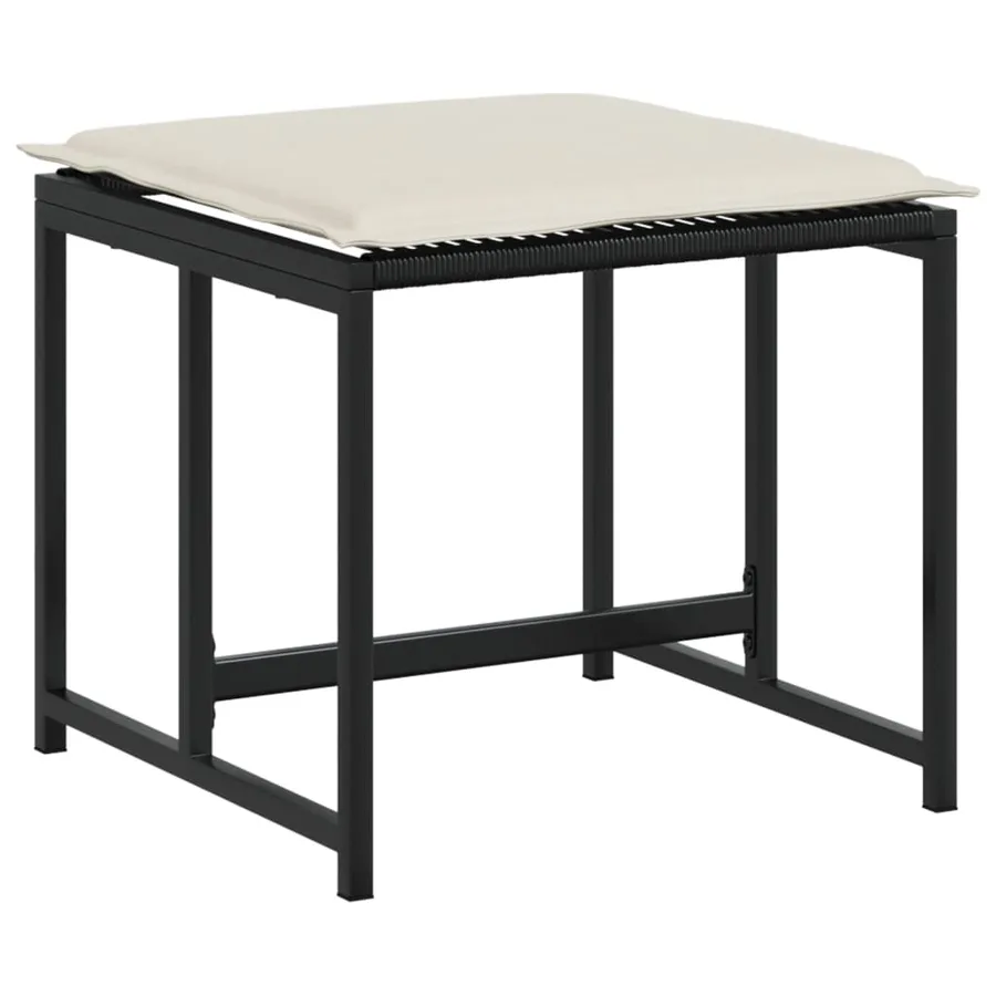 Ensemble à manger de jardin 17 pcs coussins noir résine tressée - 7