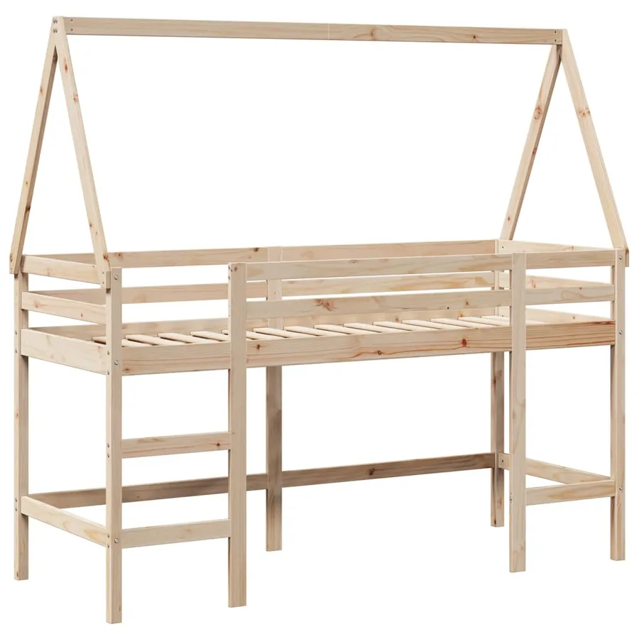 Lit superposé avec échelle et toit sans matelas 80x200 cm - 3
