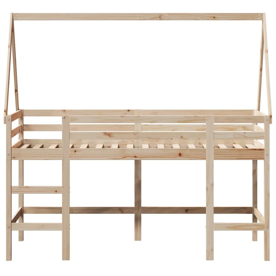 Lit superposé avec échelle et toit sans matelas 80x200 cm - 4