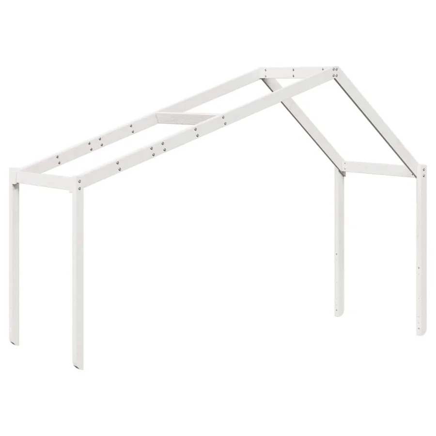 Lit haut sans matelas blanc 75x190 cm bois de pin massif - 6