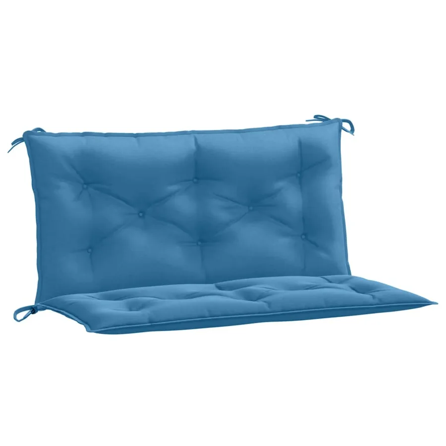 Coussins de banc de jardin lot de 2 bleu mélangé tissu - 2