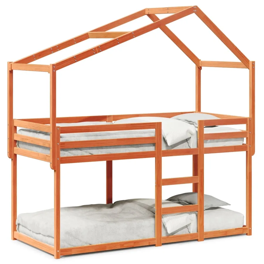 Lit superposé sans matelas cire marron 80x200 cm pin massif - 2
