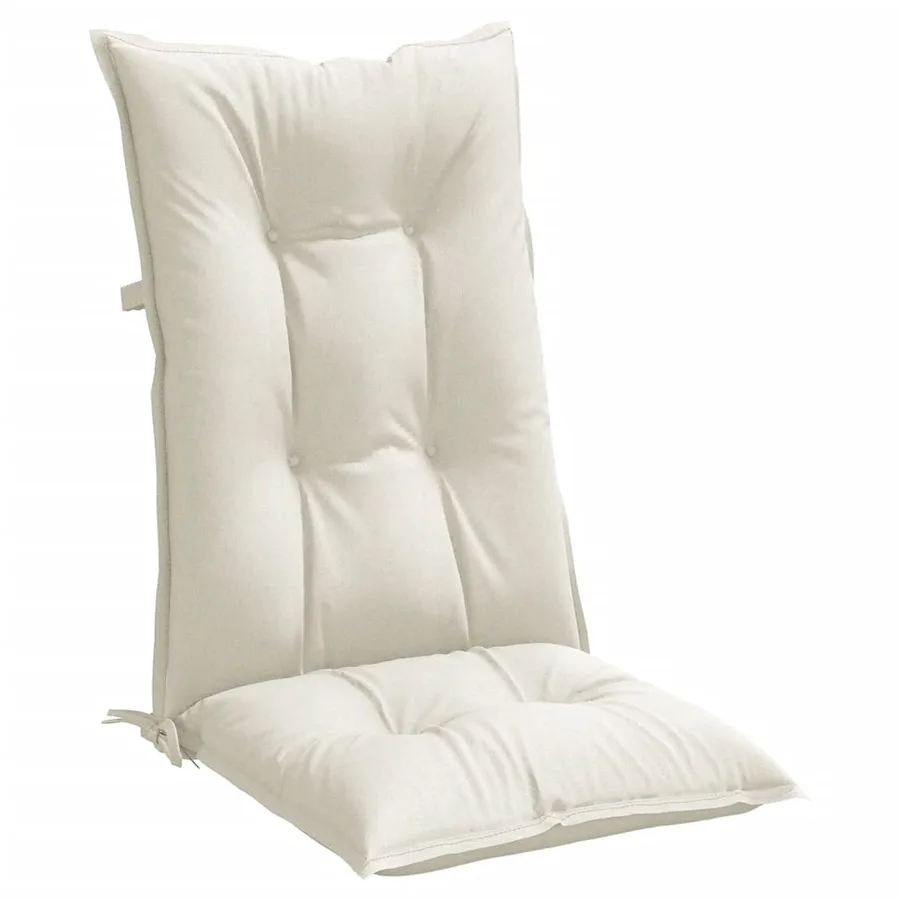 Coussins de chaise à dossier haut lot de 4 crème mélangé tissu - 5