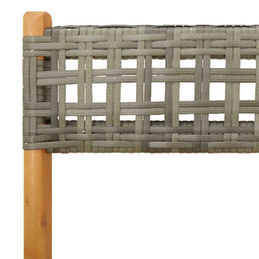 Ensemble de bistro 3 pcs gris résine tressée et bois massif - 9