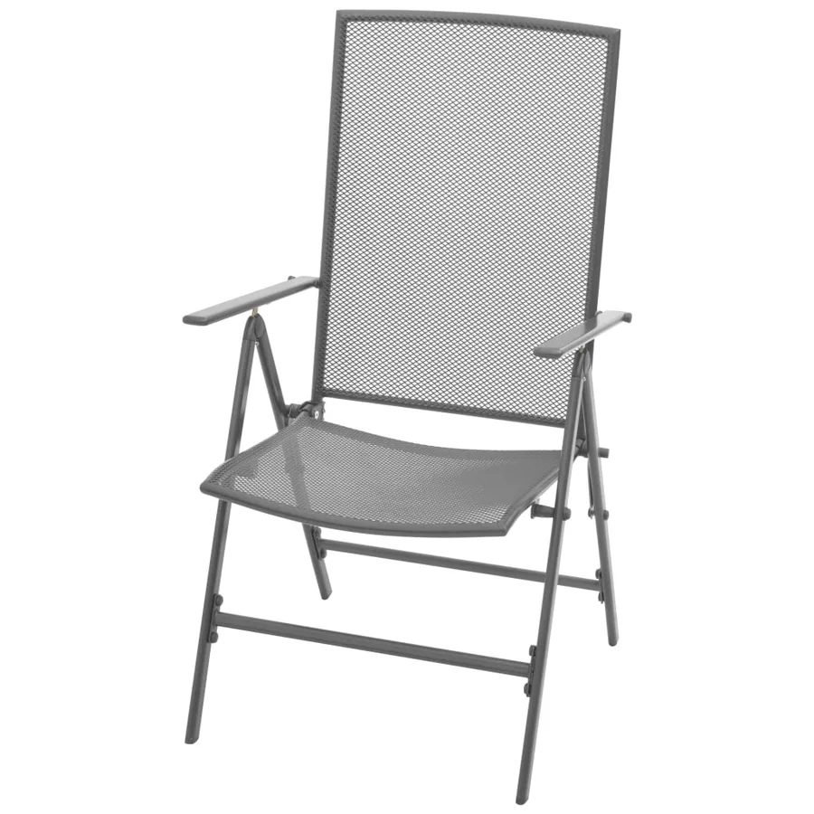 Ensemble de chaises de jardin inclinables 3 pcs anthracite - 4