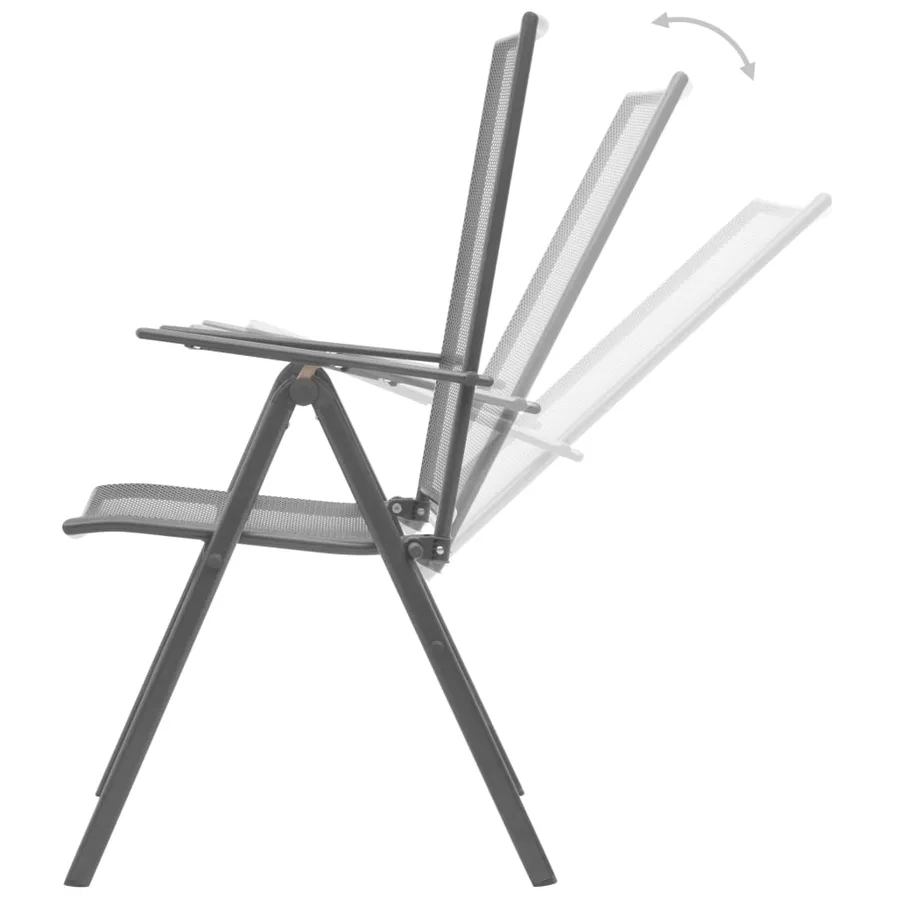 Ensemble de chaises de jardin inclinables 3 pcs anthracite - 7