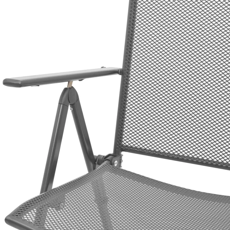 Ensemble de chaises de jardin inclinables 3 pcs anthracite - 8