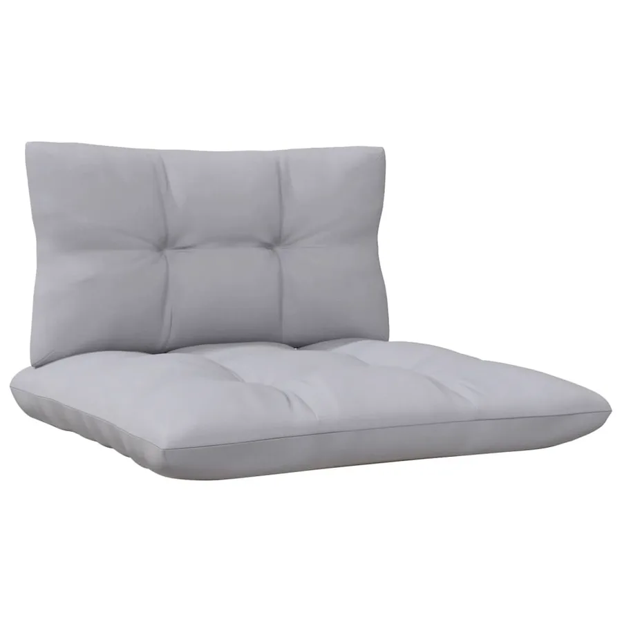 Salon de jardin 6 pcs avec coussins gris bois de pin - 7