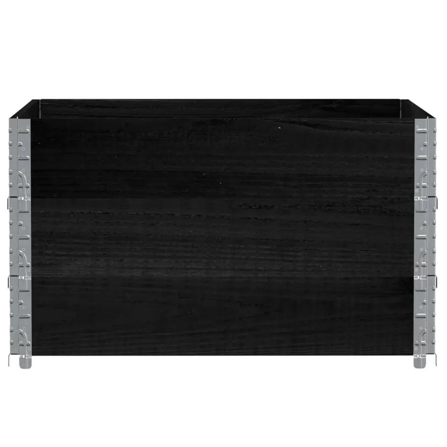 Jardinière noir 100x100 cm bois massif de pin - 3