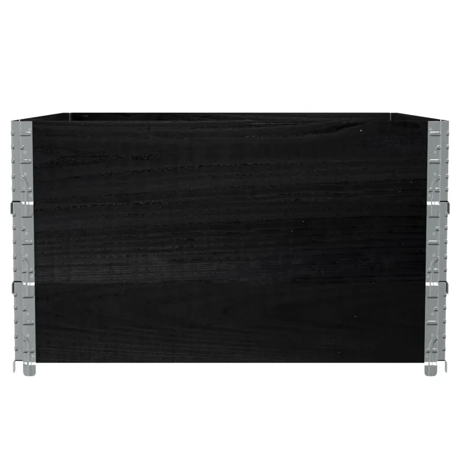 Jardinière noir 100x100 cm bois massif de pin - 4