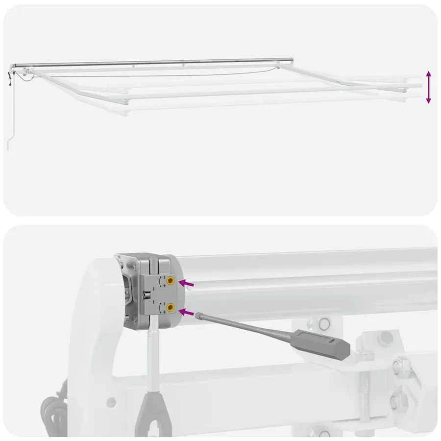 Auvent rétractable automatique avec LED anthracite et blanc - 17
