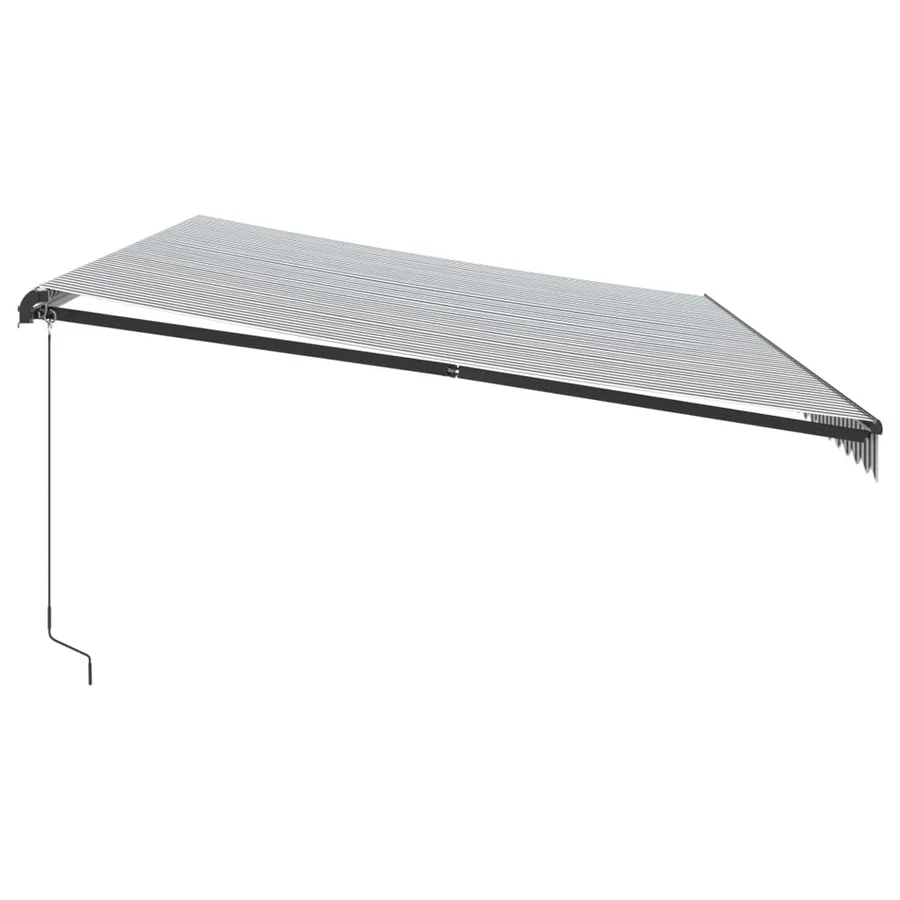 Auvent manuel rétractable anthracite et blanc 600x350 cm - 4