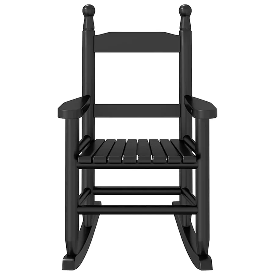 Chaises à bascule enfants lot de 2 noir bois de peuplier massif - 4