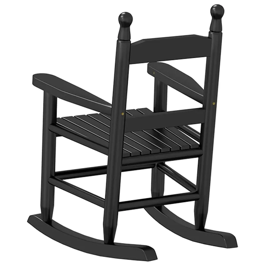 Chaises à bascule enfants lot de 2 noir bois de peuplier massif - 6