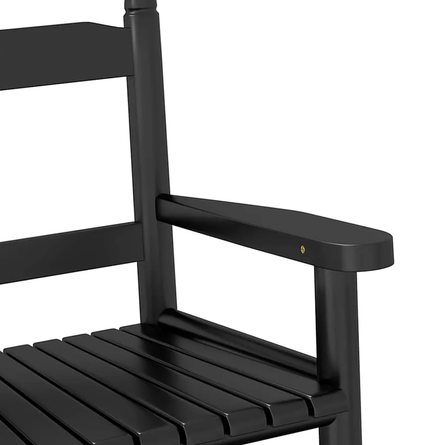 Chaises à bascule enfants lot de 2 noir bois de peuplier massif - 7