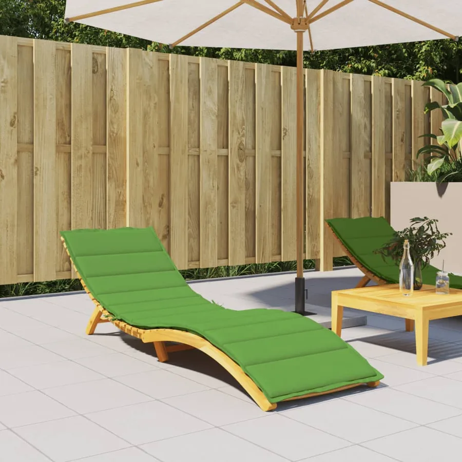 Coussin de chaise longue vert mélangé 200x70x4 cm tissu - 3