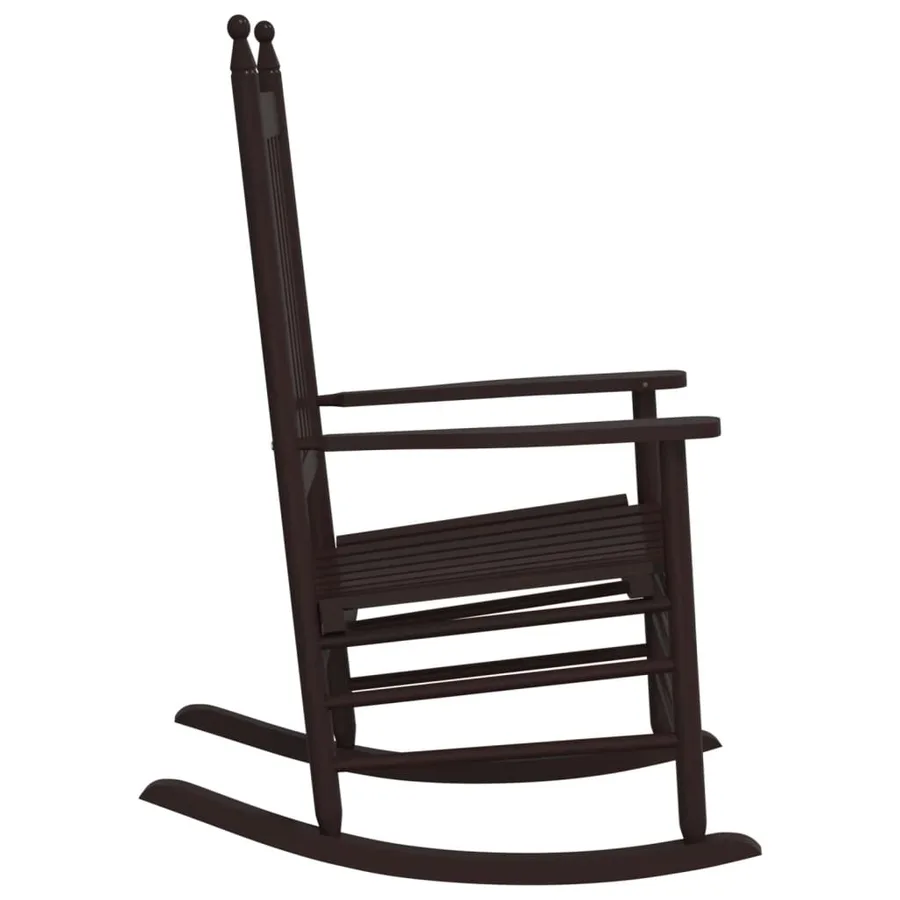Chaises à bascule sièges incurvés lot de 2 brun peuplier massif - 6