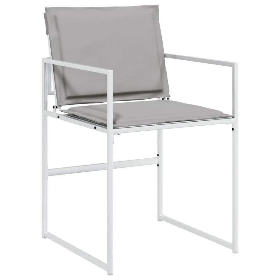 Ensemble à manger de jardin avec coussins 9 pcs blanc textilène - 4