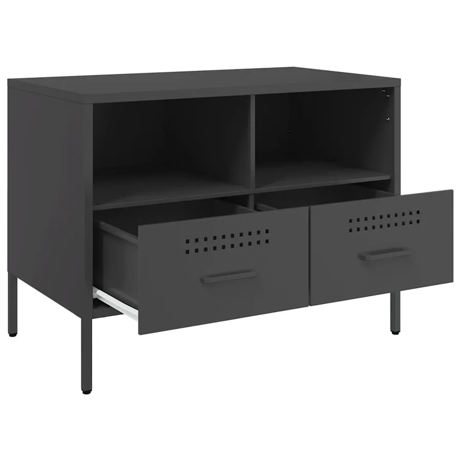 Meubles TV 2 pcs noir 68x39x50,5 cm acier - 10