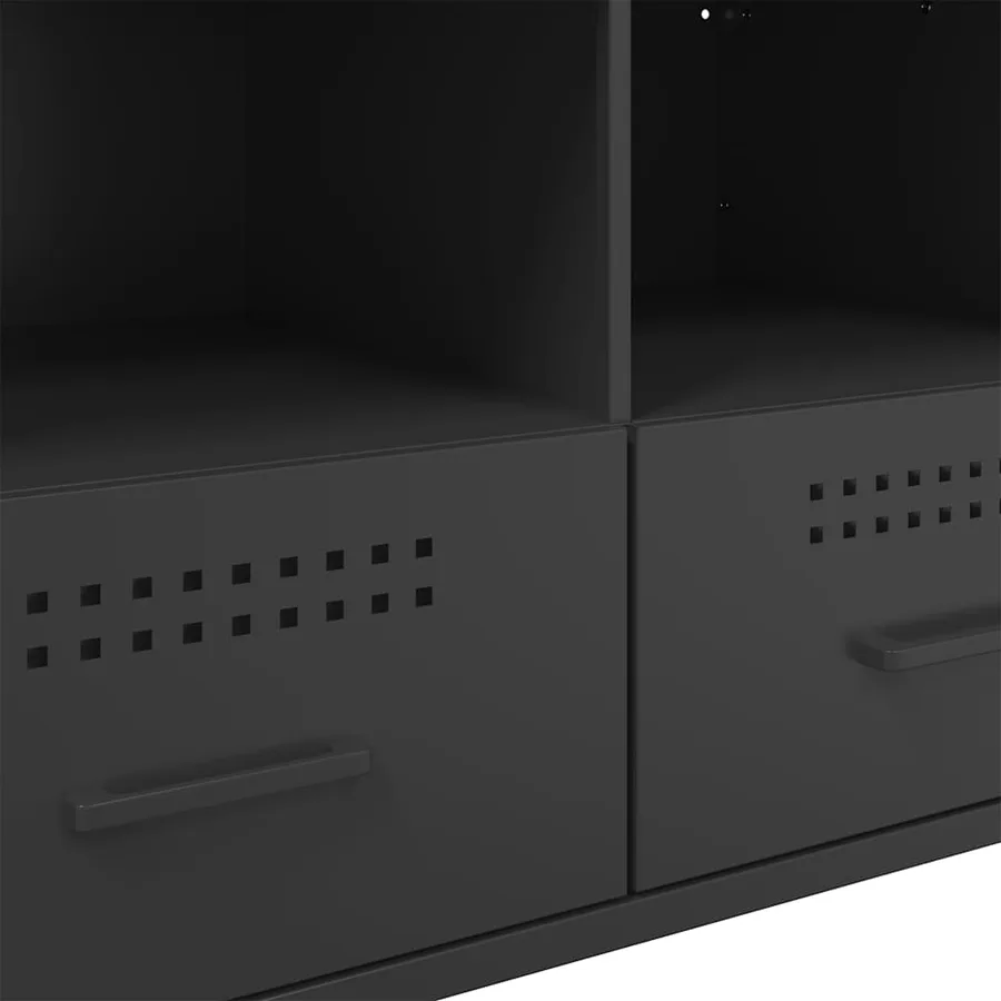 Meubles TV 2 pcs noir 68x39x50,5 cm acier - 12
