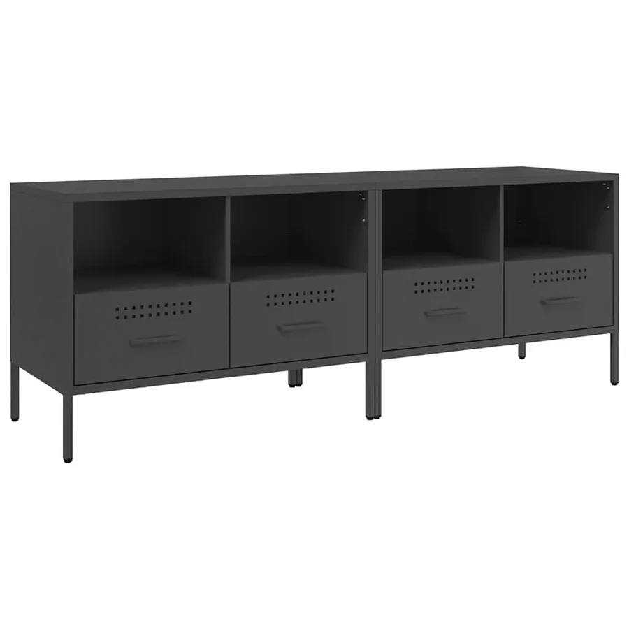 Meubles TV 2 pcs noir 68x39x50,5 cm acier - 2