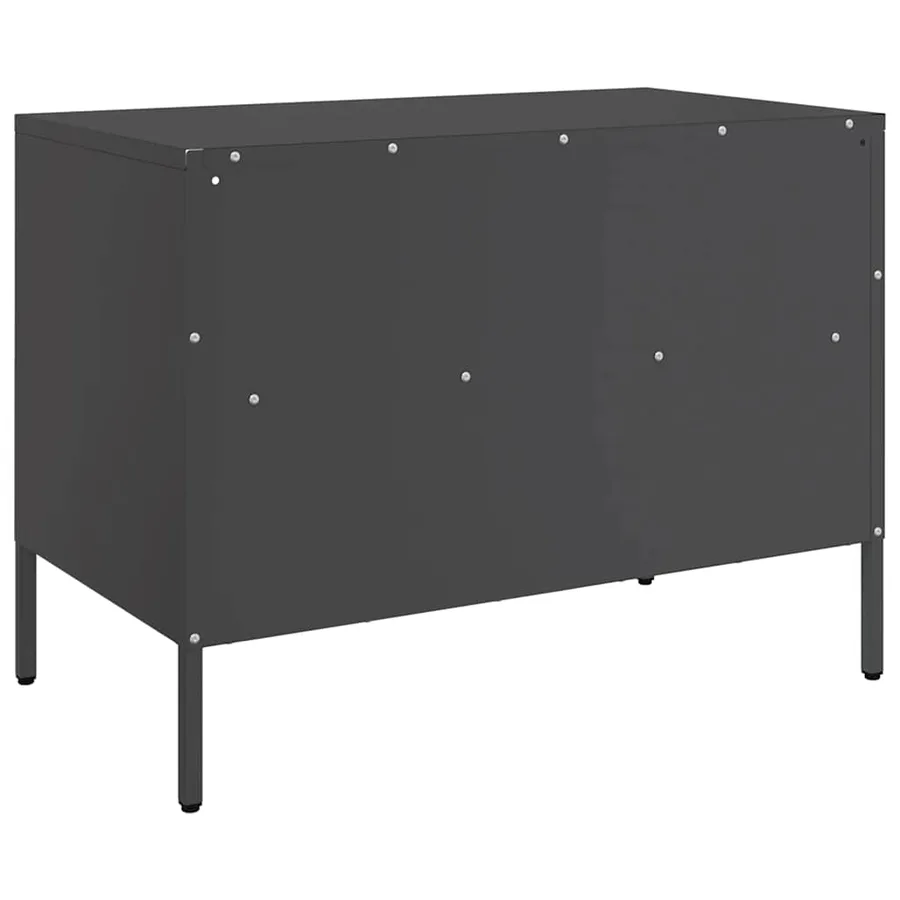 Meubles TV 2 pcs noir 68x39x50,5 cm acier - 9