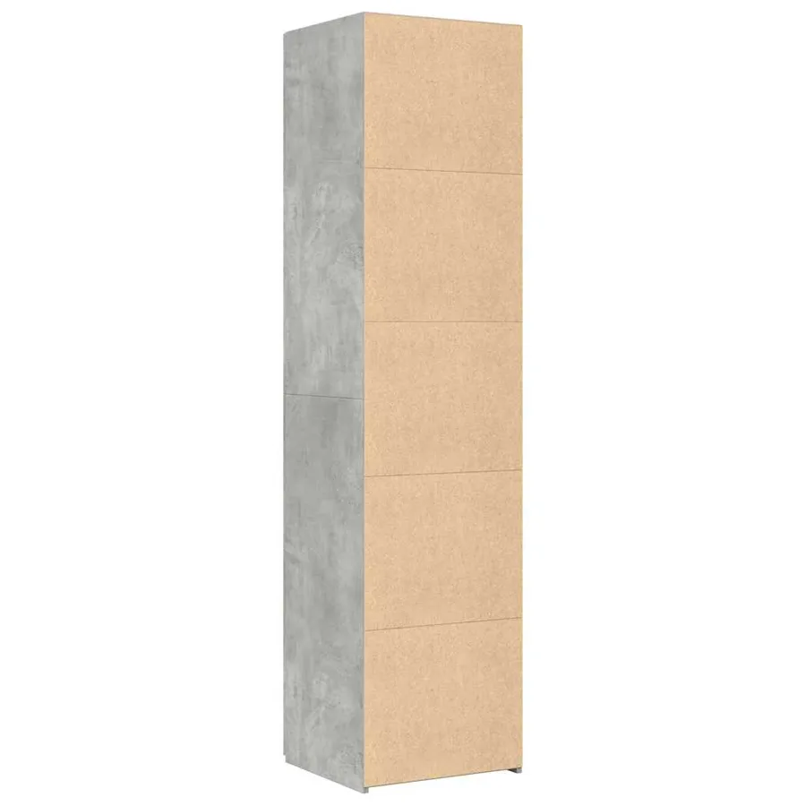 Buffet haut gris béton 45x42,5x185 cm bois d'ingénierie - 4