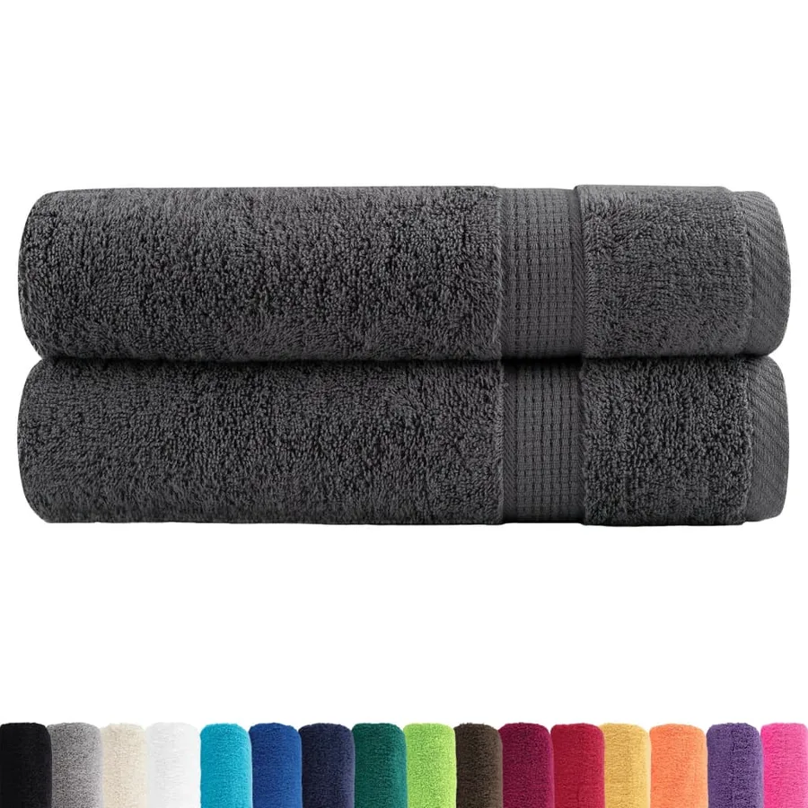 Serviettes de douche de qualité sup. SOLUND 2 pcs anthracite - 2