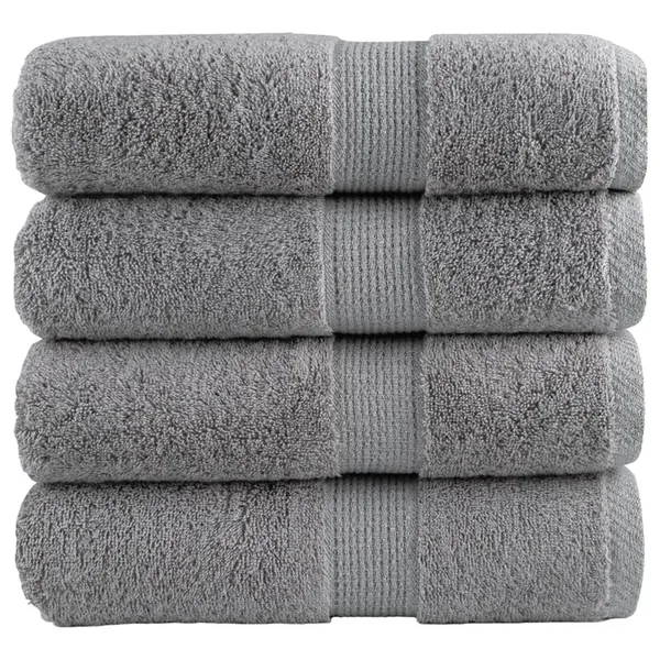 Serviettes de toilette premium SOLUND 4 pièces Gris 30 x 30 cm 600 g/m²